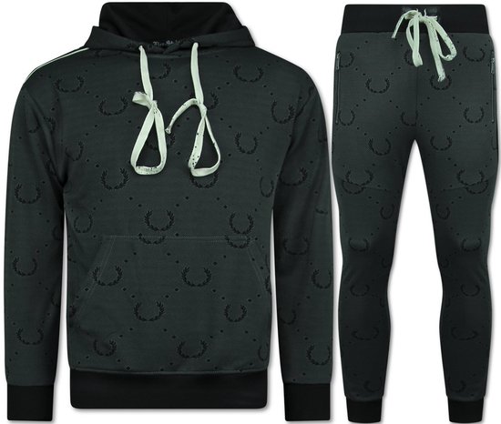 Basisstoff Laufkumpel heren joggingpak trainingspak huispak, groen, 3XL