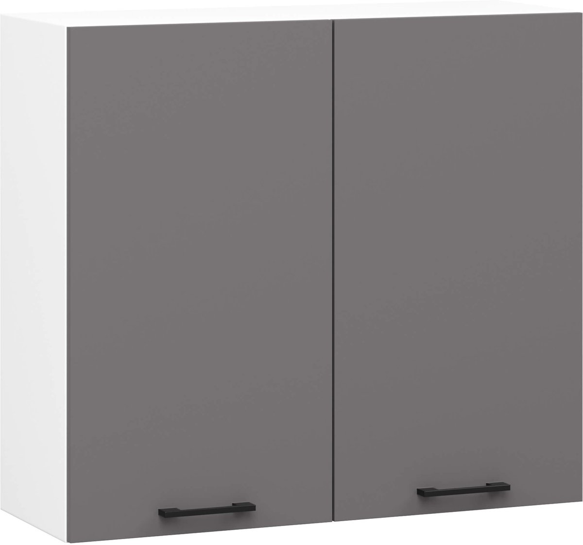 Akord Keukenkast modulaire OLIWIA W80 H720 met 2 Deuren / Hangkast / Bovenkast / AKORD Furniture Factory / Wit - Grafietgrijs / 80 x 72 x 30 cm