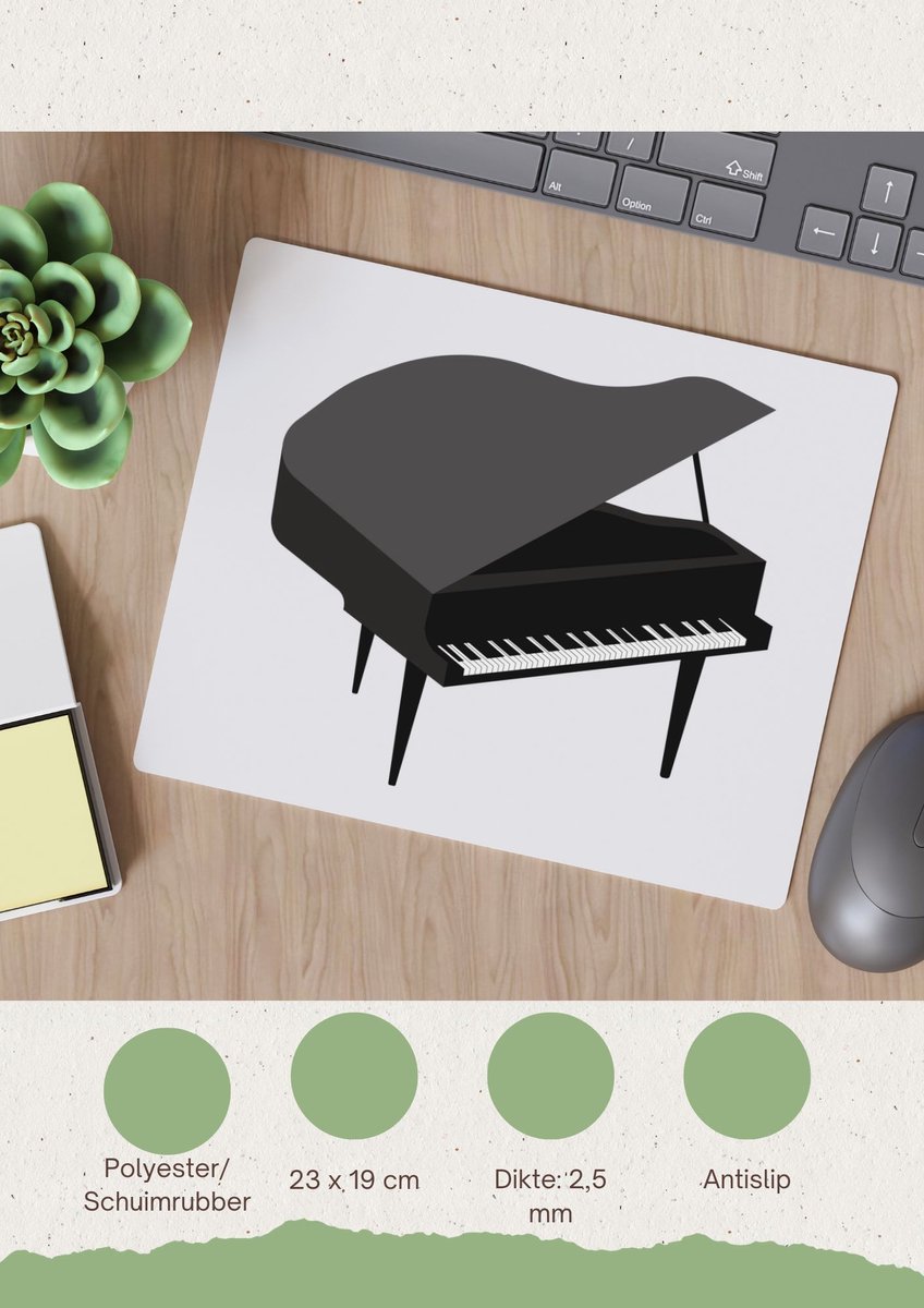 Akyol - piano Muismat - Muziek - muzikanten - vleugel - 23 bij 19 cm
