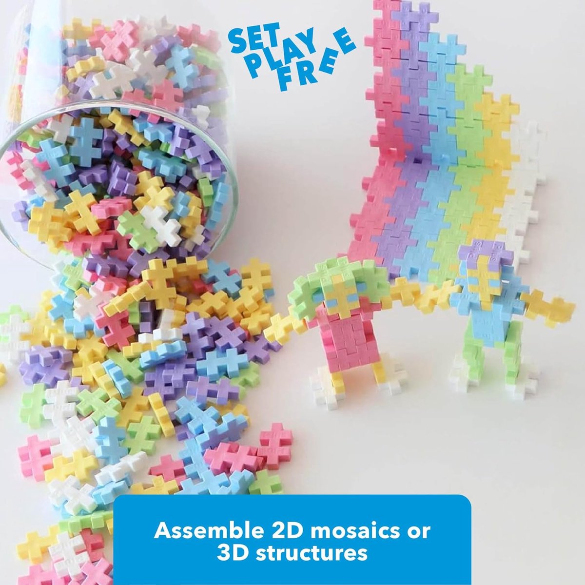 Plus-Plus Basic Pastel Paars 600 delige bouwset - 3312 - Bouwspeelgoed - Constructiespeelgoed - Set met bouwstenen - Vanaf 5 jaar — afbeelding 3