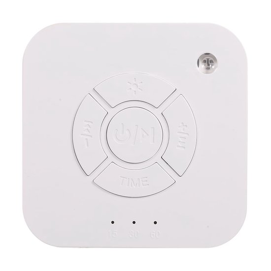 Draagbare 9-Geluiden Witte Ruis Slaapmachine - USB Oplaadbaar - Slaapondersteuning - Voor Baby's & Volwassenen - Thuis, Kantoor, Reizen - 1 stuk- Wit