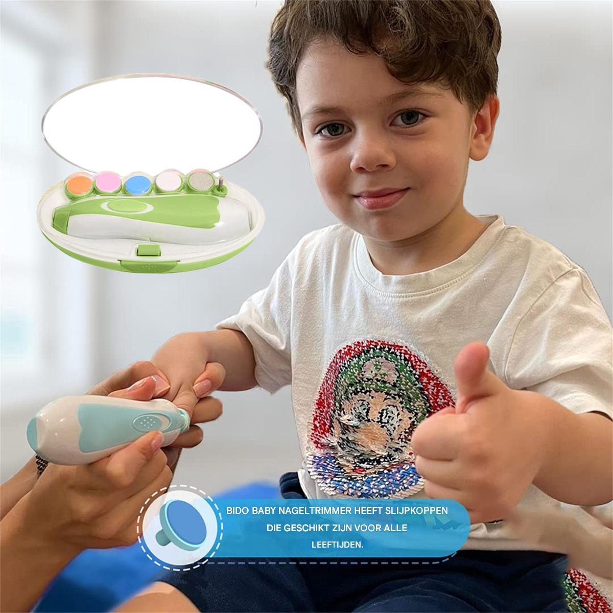Elektrische Baby Nagelvijl - Manicure Set - Voor Pasgeborenen & Peuters - Veilig & Draagbaar - Groen — cadeau in Verzorging - foto 4
