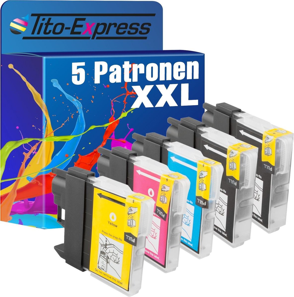 Tito-Express Brother LC-985 5x inkt cartridge alternatief voor Brother LC-985 LC985 Brother DCP-J125 DCP-J140W DCP-J315W MFC-J220 DCP-J515W - Tito-Express PlatinumSerie