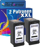 Set van 2x gerecyclede inkt cartridges voor HP 350XL