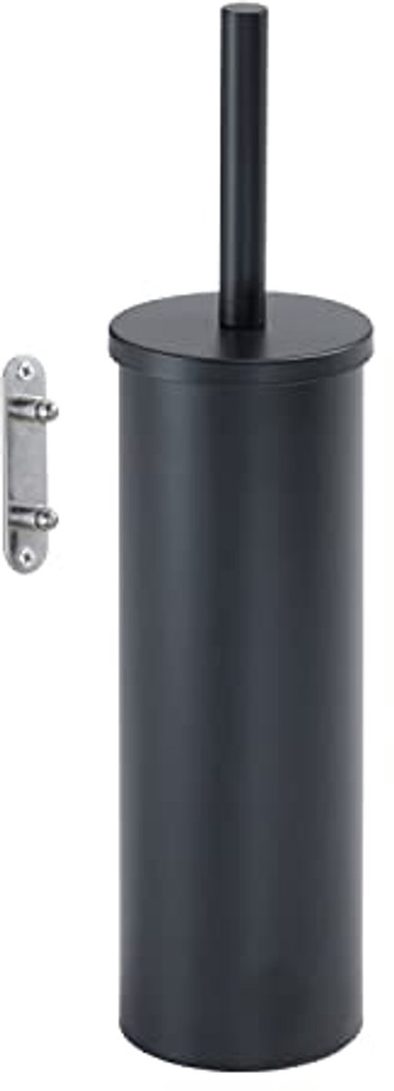 GEDY Taipei toiletborstel van roestvrij staal, zwart, afmetingen: 37,7 x 9,1 x 10 cm en gewicht 0,394 kg