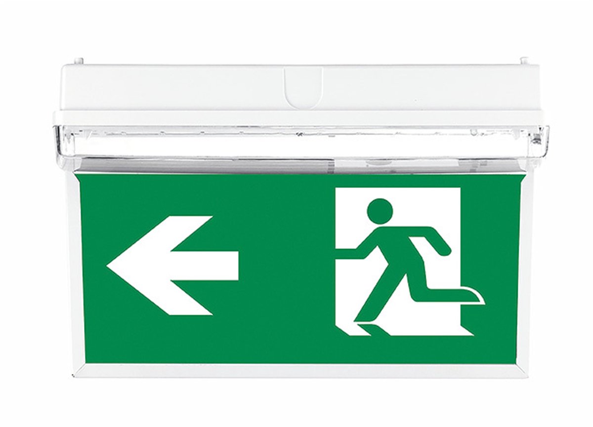 Onderhangend bord met pictogrammen