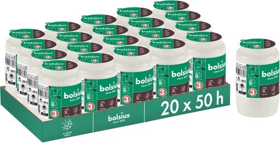 Bolsius - Graflicht - Wit - 20 pièces - 50 heures de combustion