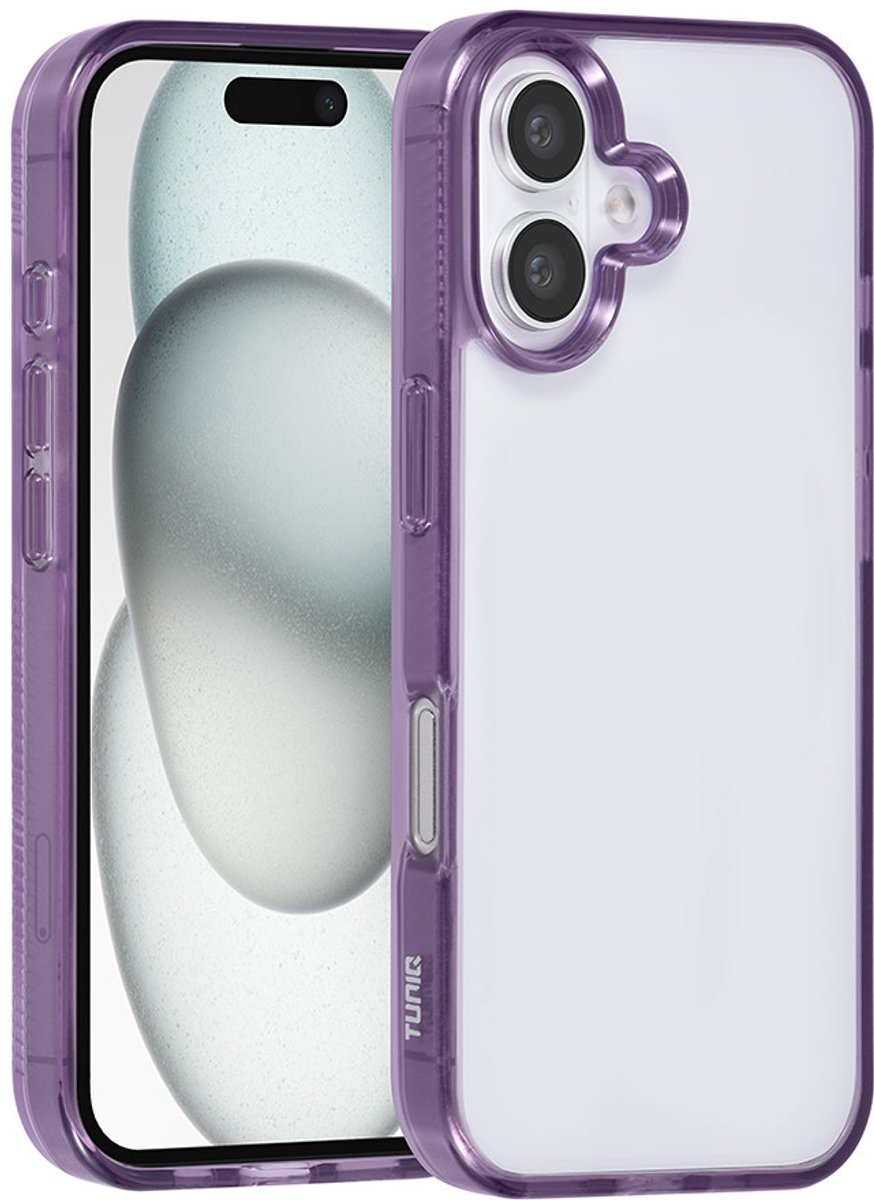 TUNIQ Back cover - iPhone 16 Hoesje - Paars - Slank & Schokabsorberend Design