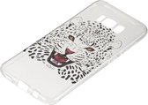 Hoesje geschikt voor Samsung Galaxy S8, gel case doorzichtig met print, luipaard