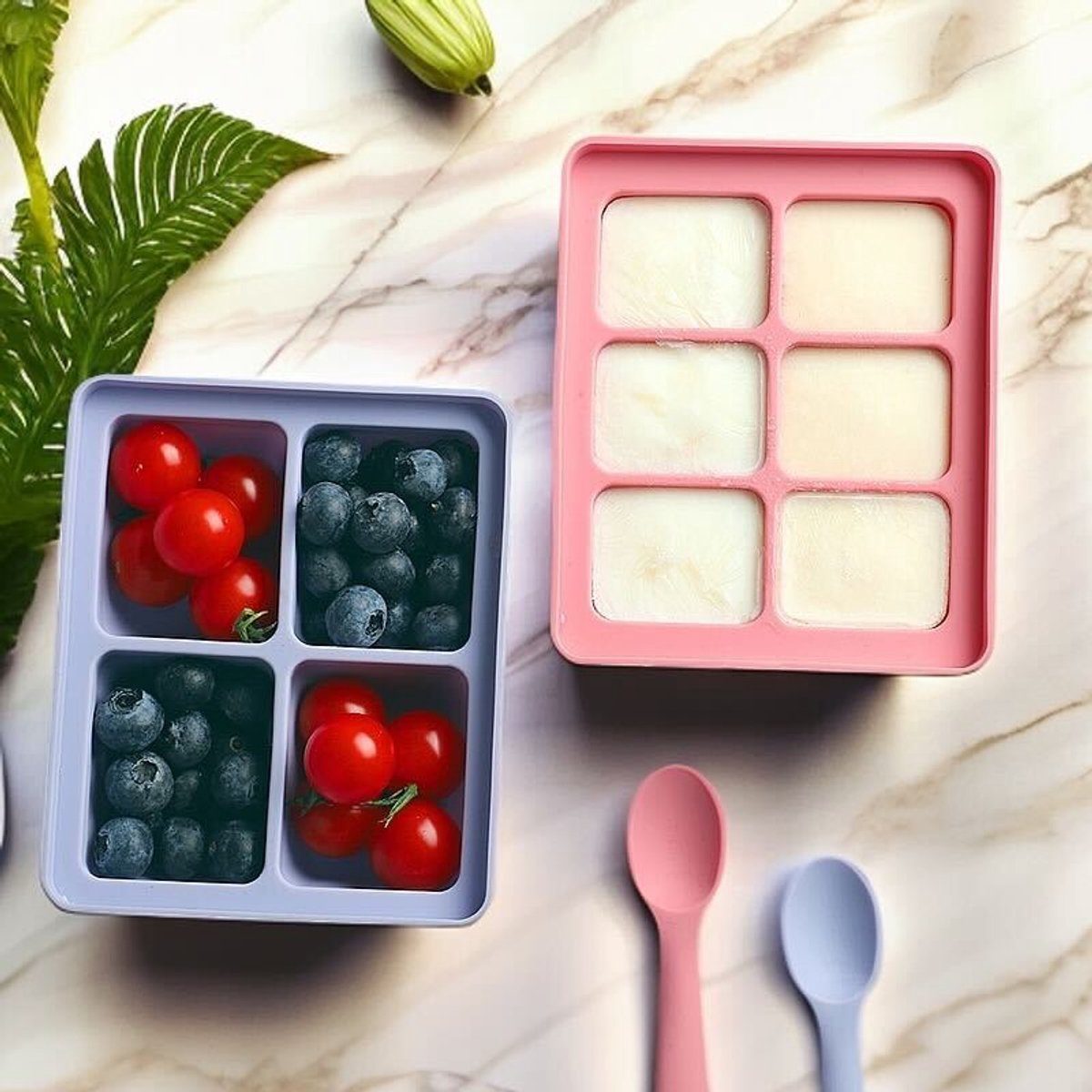 ZYLARO Babyvoeding bewaarbakjes set - 3-delige siliconen baby bakjes - met deksel - Magnetron & vaatwasmachinebestendige - 18x60ml - Moedermelk bewaren - Diepvriesbakjes - 100% BPA vrij — afbeelding 7