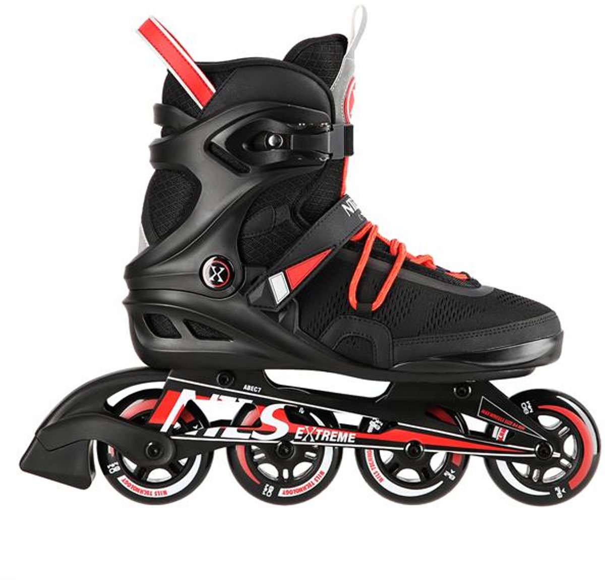 Nils Extreme NA14124 Serie Inlineskates Aluminium Frame ABEC 7 Zwart