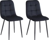 Colenis® - Ela Eetkamerstoel - Set Van 2 - Zwart - Fluweel - Velvet - Design