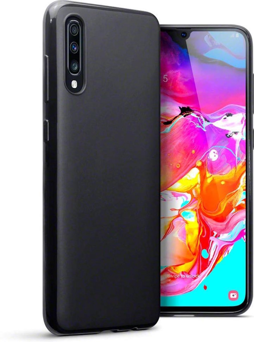 Samsung Galaxy A70 hoesje, gel case, mat zwart - Telefoonhoesje geschikt voor: Samsung Galaxy A70