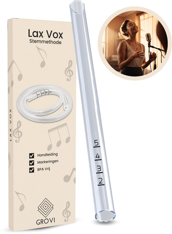 Foto: Grovi bubbelrietje lax vox stemmethode zangslang siliconen slang bubbelen set 35cm verbeterde handleiding