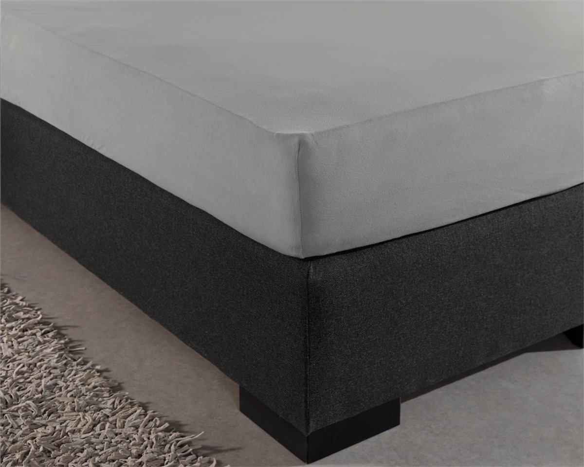 Sleep Comfy Premium Hoeslaken van Dubbel Jersey | 200x200 cm - 100% Katoen I Cotton Double Jersey - Antibacteriëel - Ademend & All-Season – Perfecte Pasvorm - Extra Zacht & Strijkvrij - Lichtgrijs