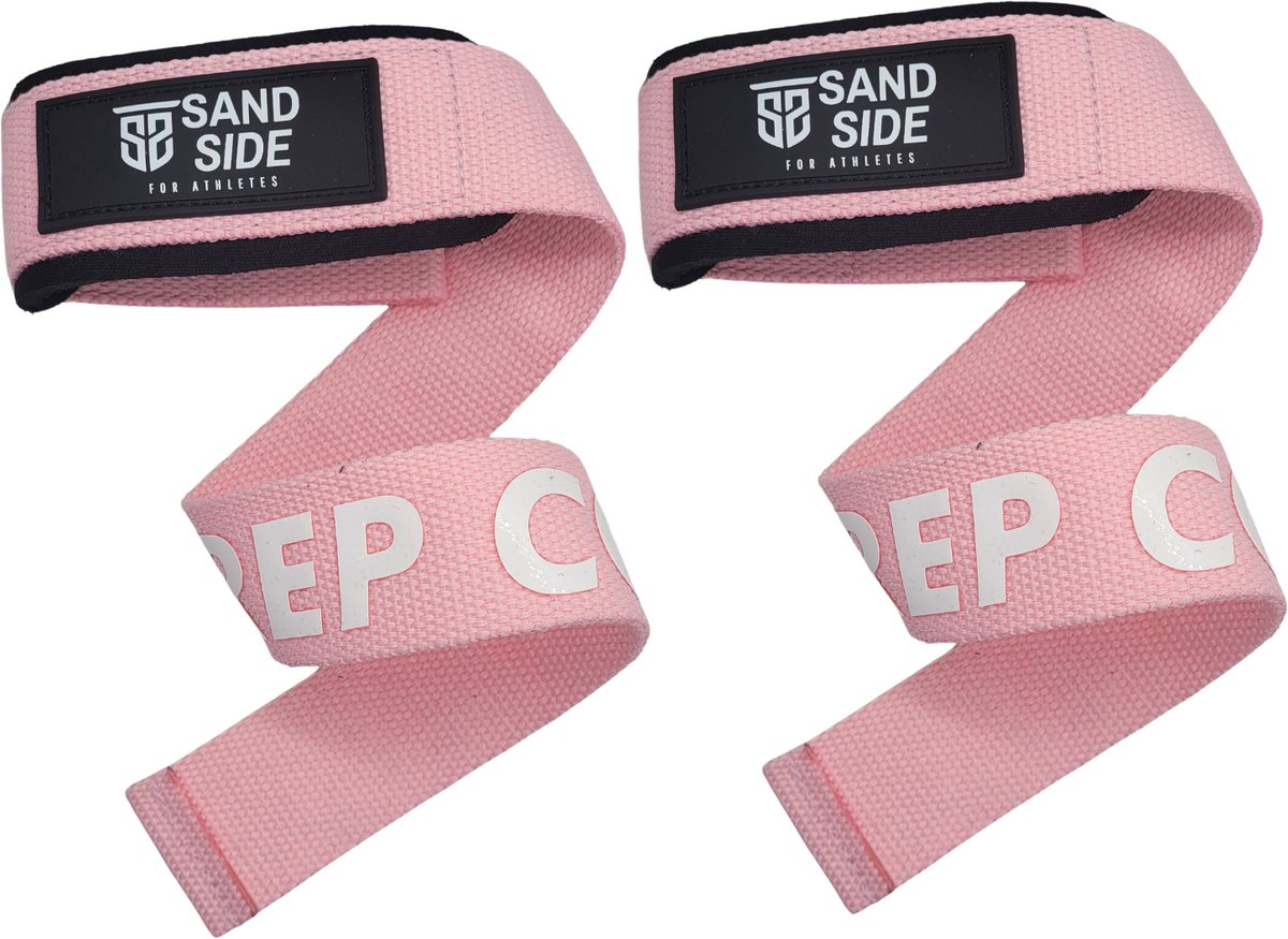 Sandside Lifting Straps 2.0 - Deadlift Straps - Lifting Grips voor Powerlifting en Krachttraining - Roze