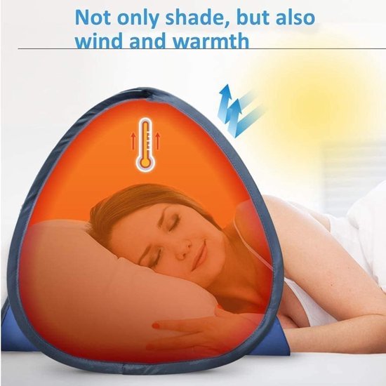 Strandzonwering - direct zonwerende luifel - met opklapbare luifel - automatische schaduwtent - voor kamperen , vissen , wandelen , picknicken - draagbare beschutting - winddicht en waterdicht - met telefoonhouder - blauw - 70*50*45 cm van Merkloos — afbeelding 3