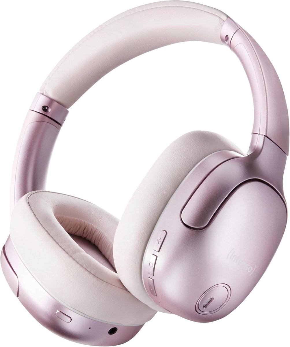 Over-Ear Koptelefoon met Hybrid Active Noise Cancelling, 75 uur Baterijduur, Bluetooth 5.3 en Muziekmodus - Roze