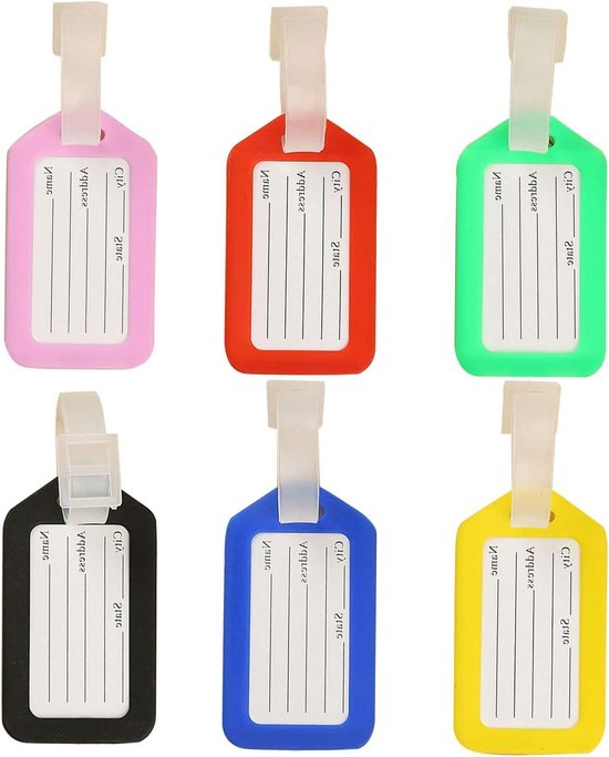 Vauki Set van 4 paspoorthoezen en kofferlabels, PU-lederen paspoorthoes