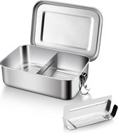 Boîte à lunch en acier inoxydable 1400 ml - Boîte à lunch et récipient de Prep de repas en acier inoxydable - Compatible congélateur, micro-ondes et lave-vaisselle