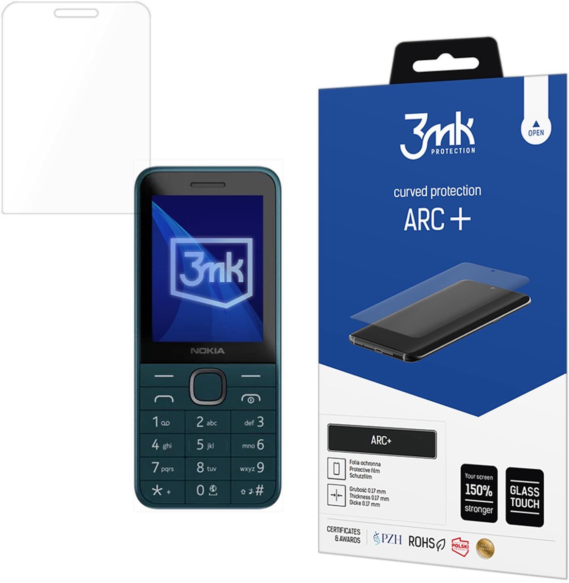 3Mk Arc+ Gehard Glas Voor Nokia 225 4G 2024 Voor Scherm Met Hoge Weerstand