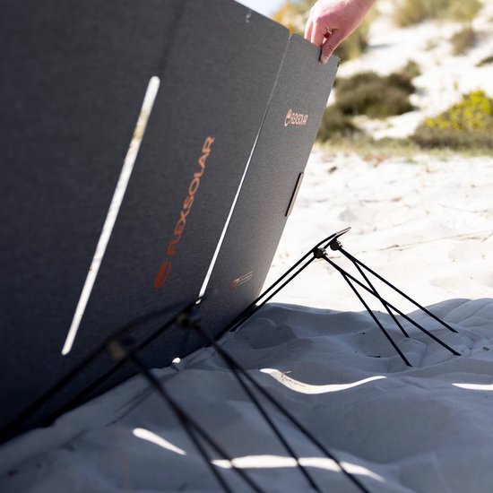 FlexSolar® F120 Zonnepaneel - Draagbaar - Opvouwbaar - 120W - IP68 - Geschikt voor Kamperen, Outdoor, Reizen en Noodgevallen - Met Opbergtas - Zwart — afbeelding 3
