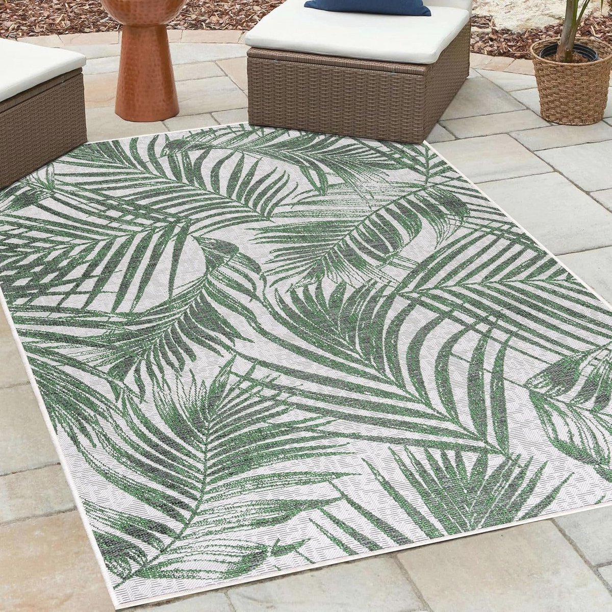 Weerbestendig Outdoor Tapijt 120 x 170 cm - Vintage Sisal-Look, Voor Balkon, Tuin en Camping
