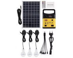 Stroomgenerator met zonnepaneel en verlichtingset