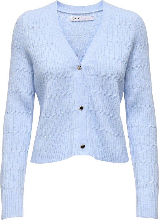 Only Vest Onlkatia Ls Cable V-neck Cardi Knt 15310902 Kentucky Blue/w. Melange Dames Maat - S