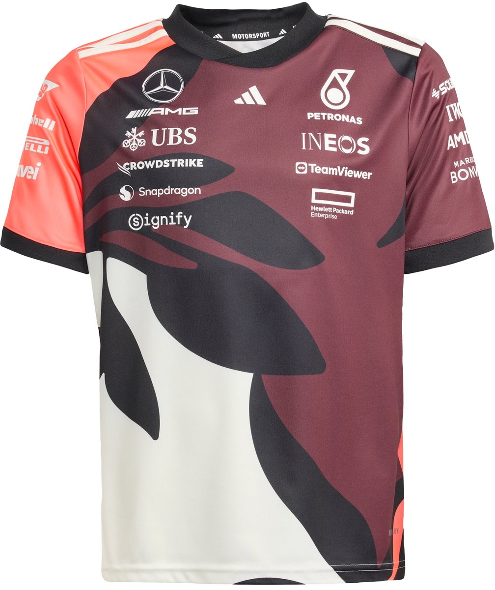Adidas Performance Mercedes Amg Petronas Formula One Team Summer Pack Coureursshirt Kids Kinderen Rood