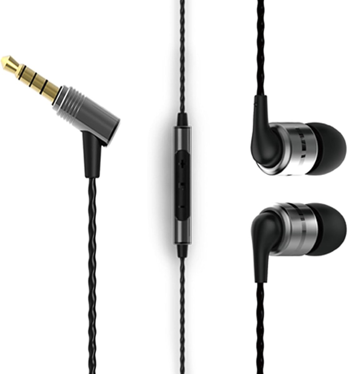 Bedrade Oordopjes met Microfoon - HiFi Stereo Audiofiele In Ear Hoofdtelefoon Geluidsisolerend met Comfortabele Fit en Super Bass