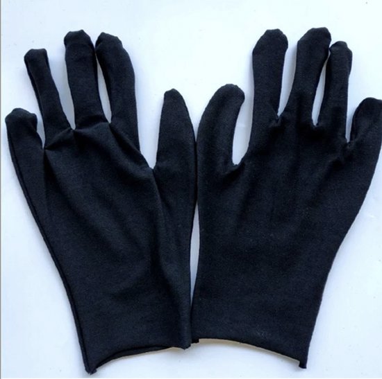 Gants en coton Zwart moyen 4 pièces - 2 paires Gants de protection - Medium - Santé - Hôpital - Centre de Beauty , coiffeur et salon Spa Tatouage - Bijoux - eczéma / allergie / crème pour les mains - bijoutiers / gant de pièces