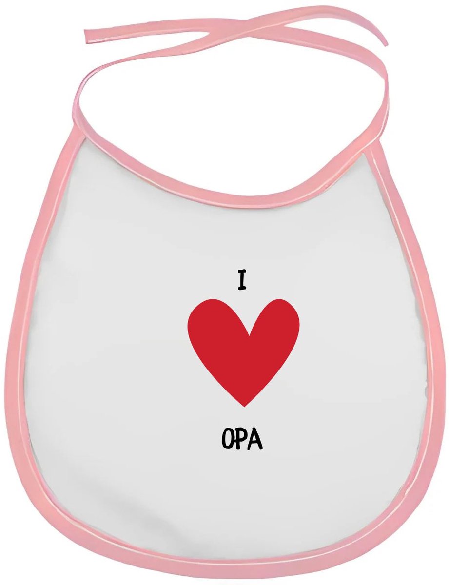 Akyol - i love opa slabbetje roze - Opa - opa's - vaderdag - cadeau voor opa - hartje - familie