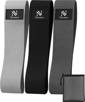 Nuvance Weerstandsbanden Set - Antislip - Resistance Band - Fitness Elastiek - Sport Banden - Booty Band - 68KG Weerstand - Grijs