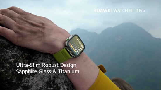 HUAWEI WATCH FIT 4 Pro - Groen geweven horlogeband | Ultra slank design | ECG Functie | Geavanceerde sportmodi | Tot 10 dagen batterijduur | Compatible met iOS & Android
