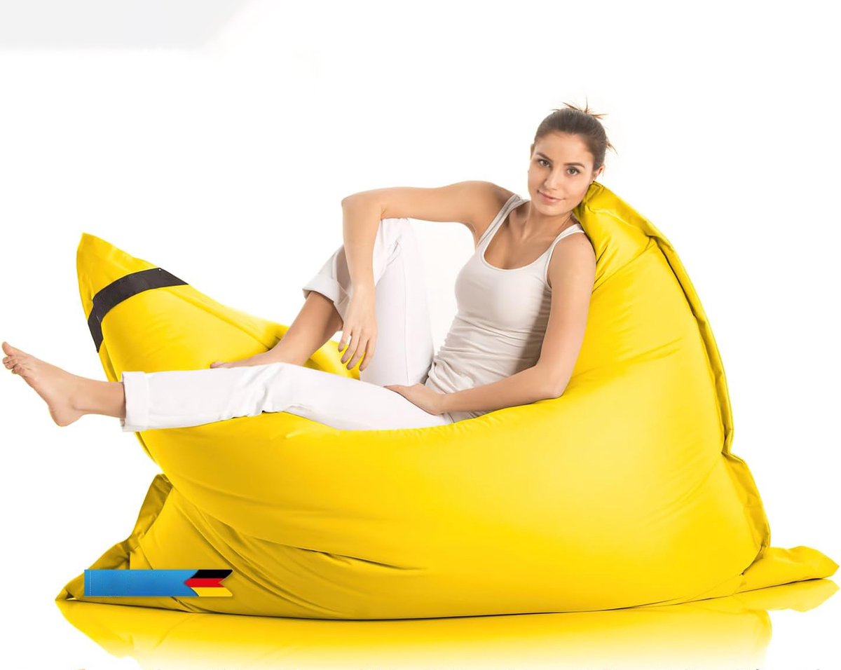 RALA XXL Zitzak voor Binnen en Buiten Ergonomisch en Comfortabel Geschikt voor Kinderen en Volwassenen Waterdicht Nylon Geel 180x140 cm