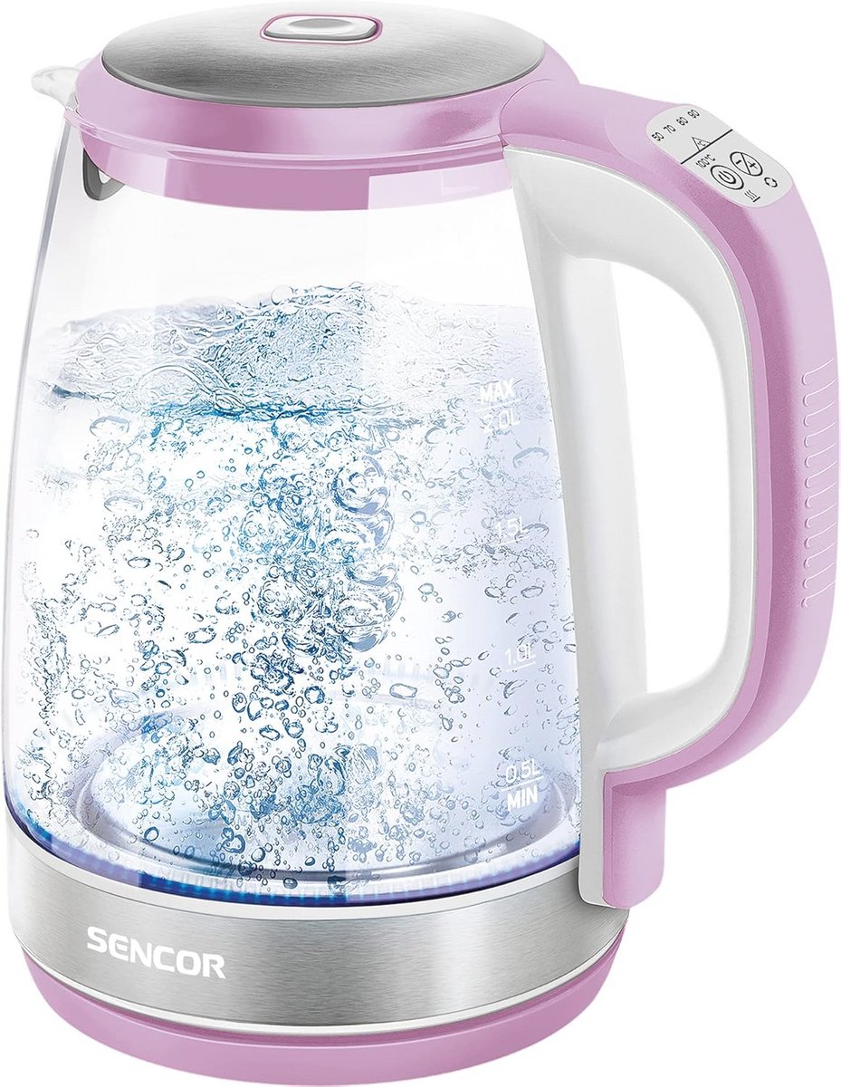 Waterkoker met Variabele Temperatuur en LED-verlichting - 2L - 2200W - Roze