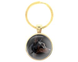 Sleutelhanger Glas | Close-up | Dobermann