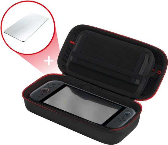 2BEFUN Case geschikt voor Nintendo Switch 2 - Incl. Screenprotector - Hoes - Beschermhoes - Opbergtas - Accessoires - Zwart