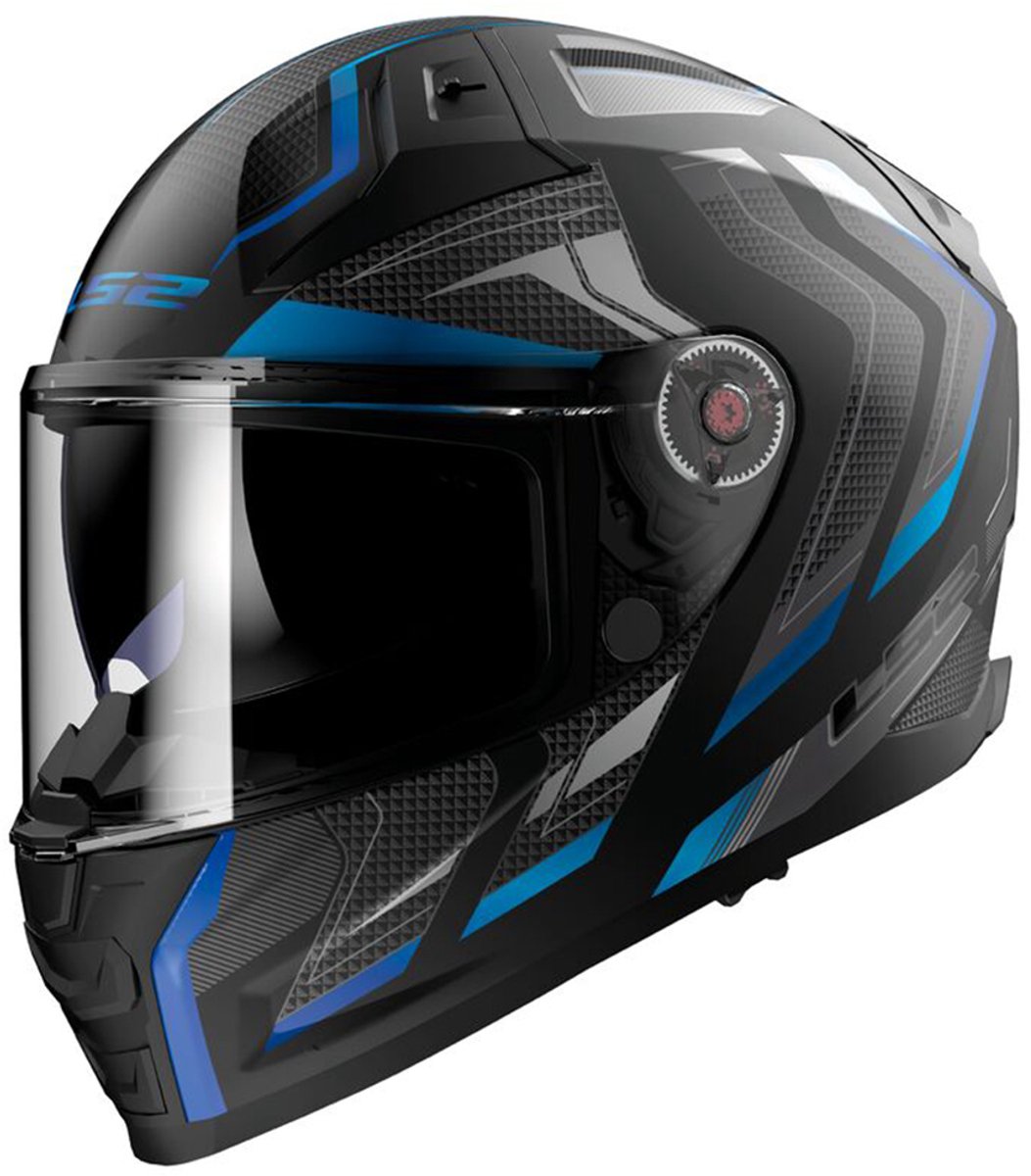 LS2 helm Vector II Alizer FF811 matzwart / blauw maat L