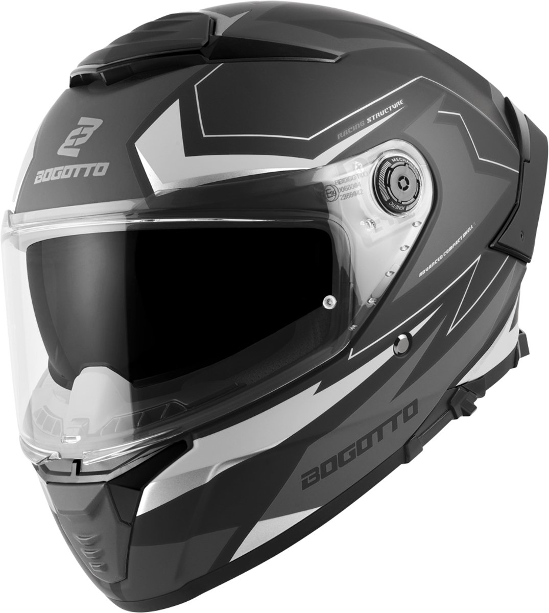 Bogotto FF118 Vilial Mat Zwart Grijs Integraalhelm - Maat L - Helm