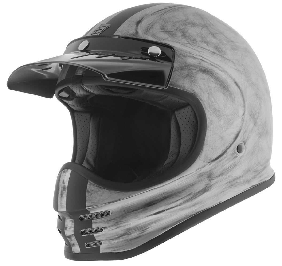 Bogotto V381 Schergo Fiberglass Mat Silver Motorhelm - Maat XS - Helm