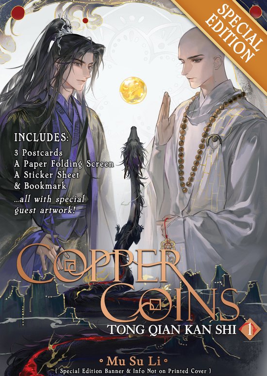 Speciale editie van het boek Copper Coins, met twee personages en speciale artwork.