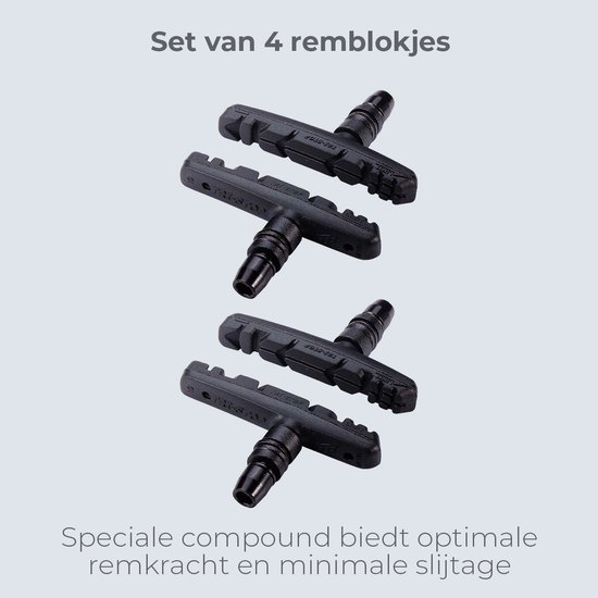 BBB Cycling Remblokjes Fiets - TriStop - Velgrem - Voor Stadsfiets & Mountainbike - Shimano Compatibel - V-Brake Remblokken - Zwart - BBS-16 van BBB Cycling — afbeelding 3