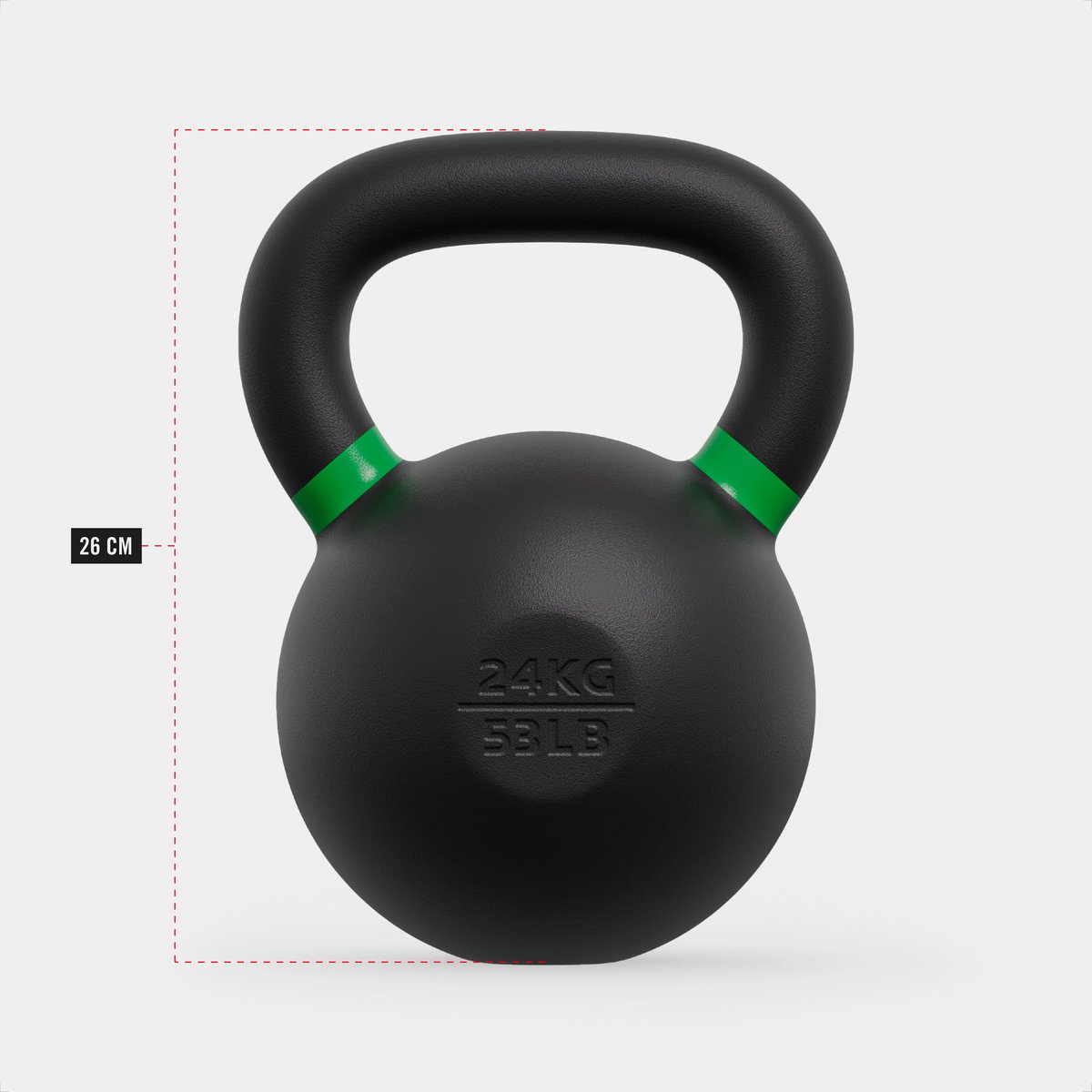 ZEUZ Kettlebell 24 KG – Gewichten voor Fitness & CrossFit - Conditie & Krachttraining – Gietijzer – Groen – foto 2