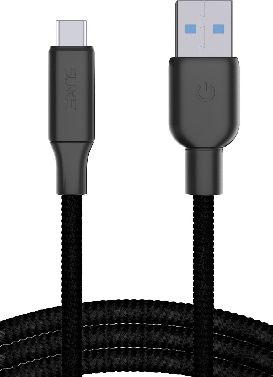 Surge USB C naar USB A kabel - 60W - 2 Meter Oplaadkabel met 15% Kevlar - 10Gbps