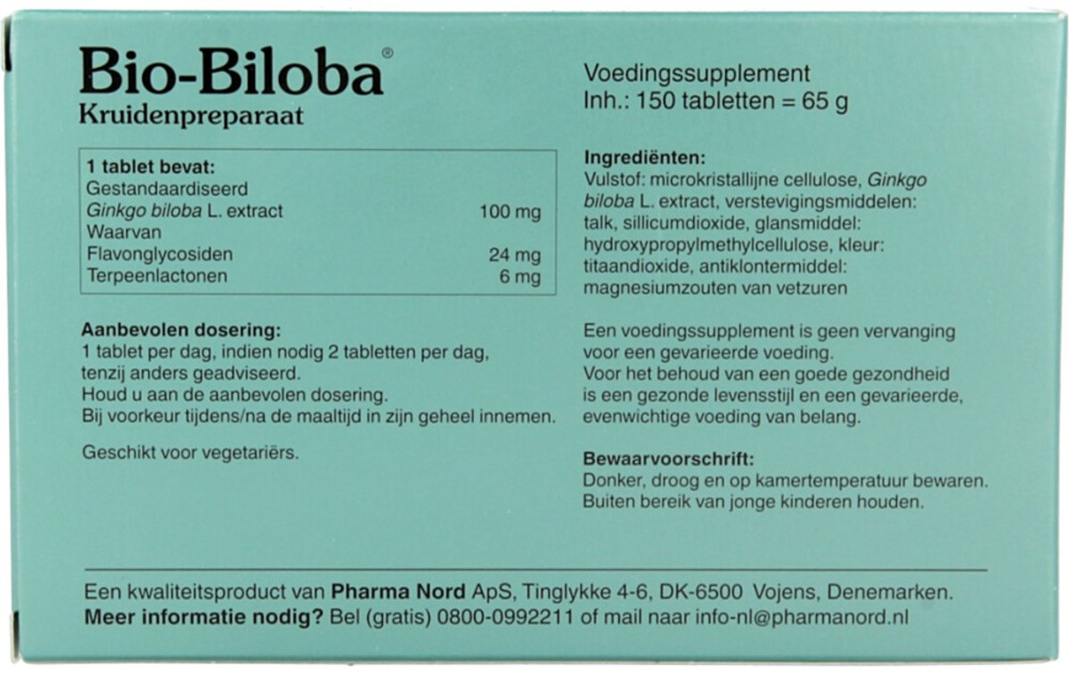 Pharma Nord Bio-Biloba - 2 x 150 tabletten - Voordeelverpakking