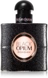 Zwart Yves Saint Laurent Black Opium Eau de Parfum fles met glitter en roze label.
