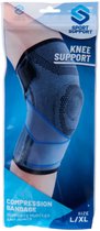 Sport Support kniebandage - Compressie-bandage - Knie Brace - Blauw L/XL