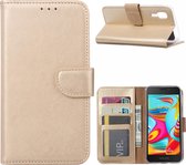 Ntech Hoesje Geschikt Voor Samsung Galaxy A2 Core Portemonnee Hoesje / Book Case - Goud